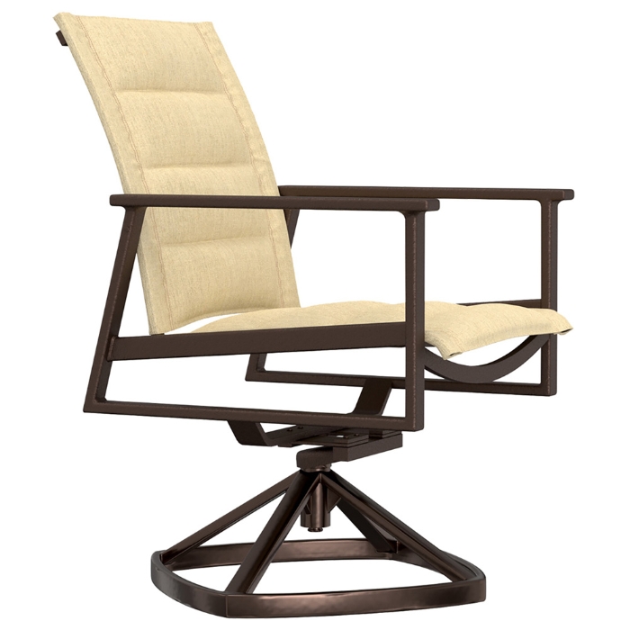 Marin Padded Sling Swivel Rocker Dining Chairs