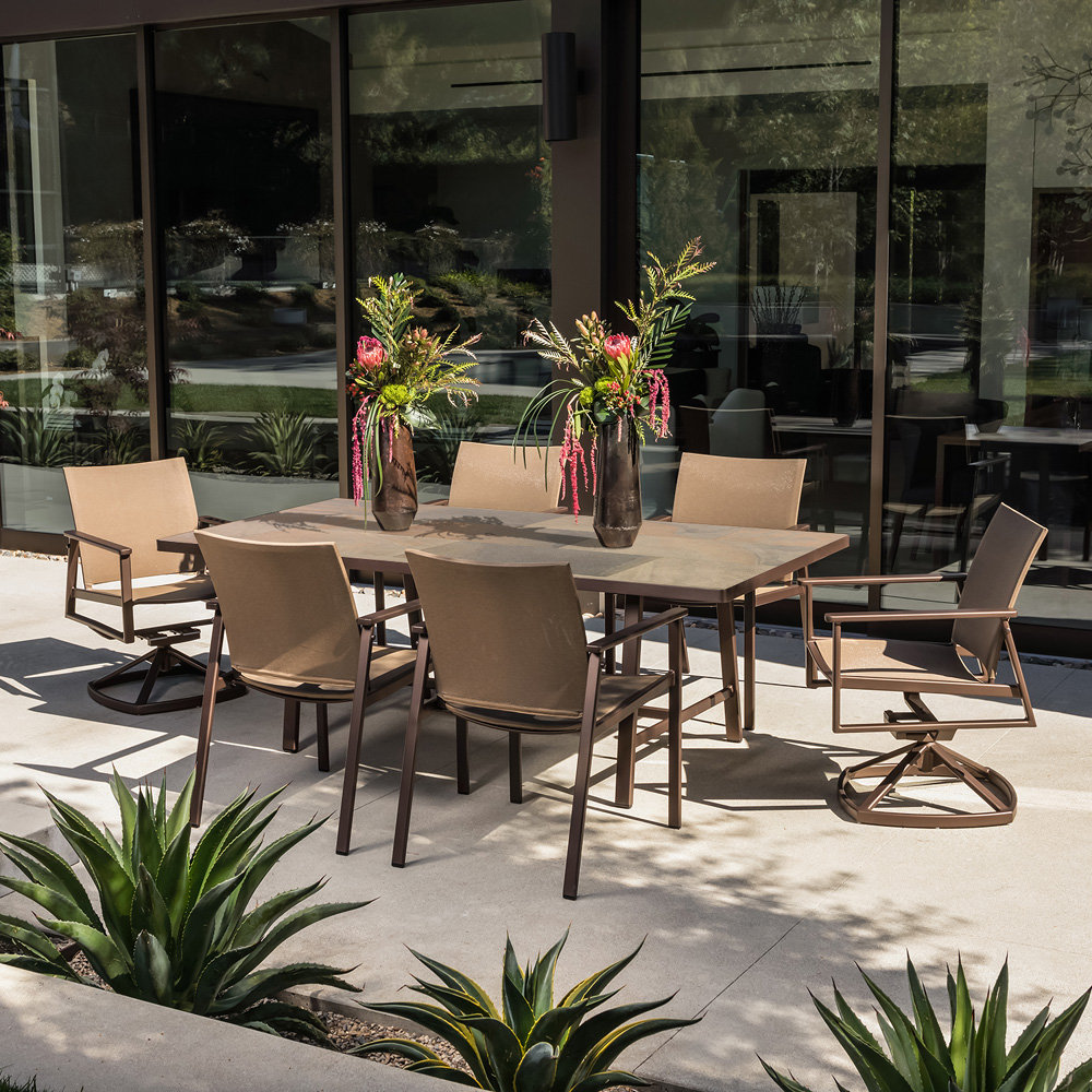 OW Lee Marin Modern Aluminum Outdoor Furniture Set for 6 - OW-MARIN-SET1