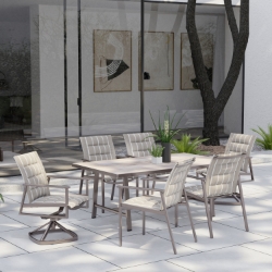 OW Lee Marin Padded Sling Dining Set for 6 - OW-MARIN-SET8