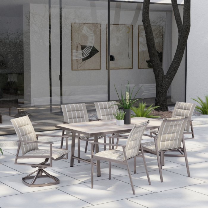 Marin Padded Sling Dining Set for 6