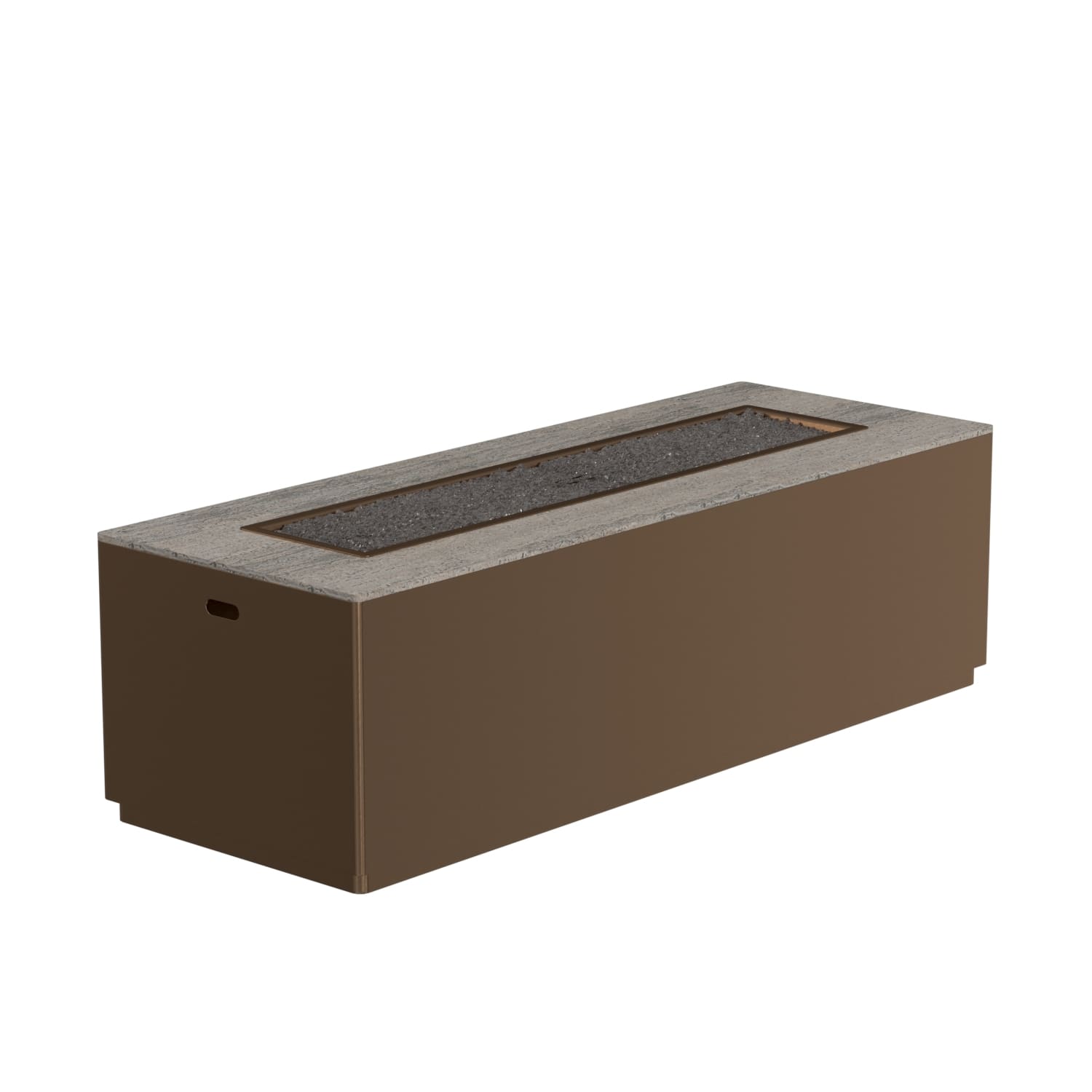 OW Lee Moda 25" x 65" Aluminum Occasional Height Fire Pit with Dekton Top - 5153-2565O