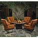 OW Lee Monterra Spring Base Club Chair Set with Fire Pit Table