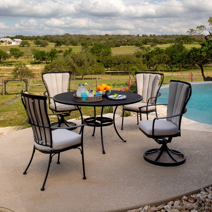 OW Lee Monterra Wrought Iron Dining Set for 4 - OW-MONTERRA-SET20