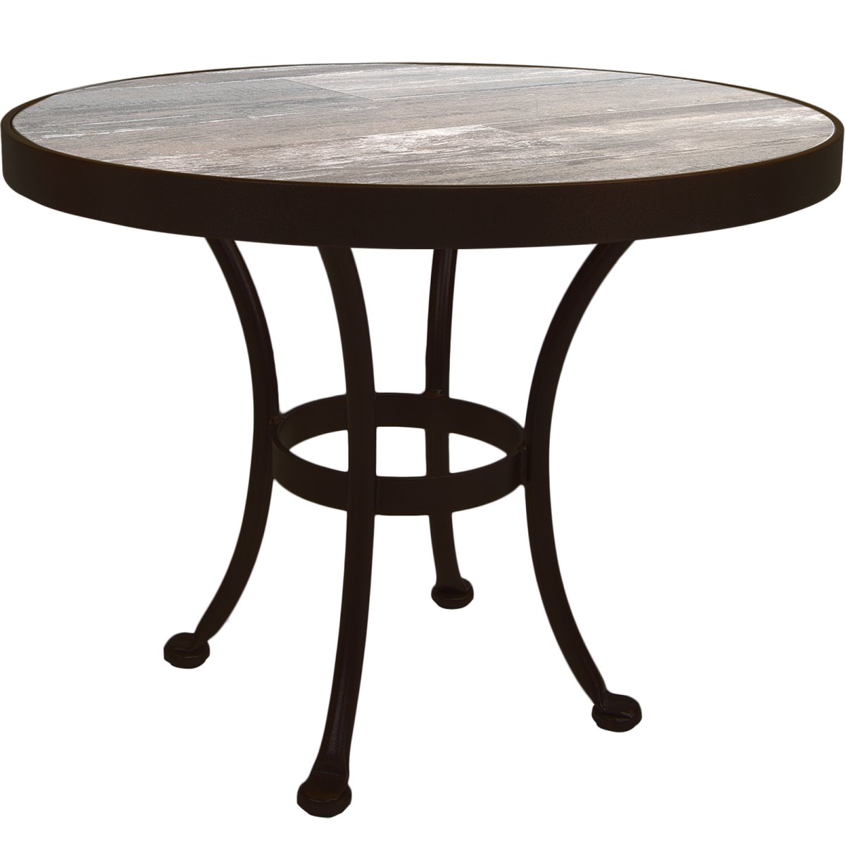 24" Round Side Tables with Standard Wrought Iron Bases