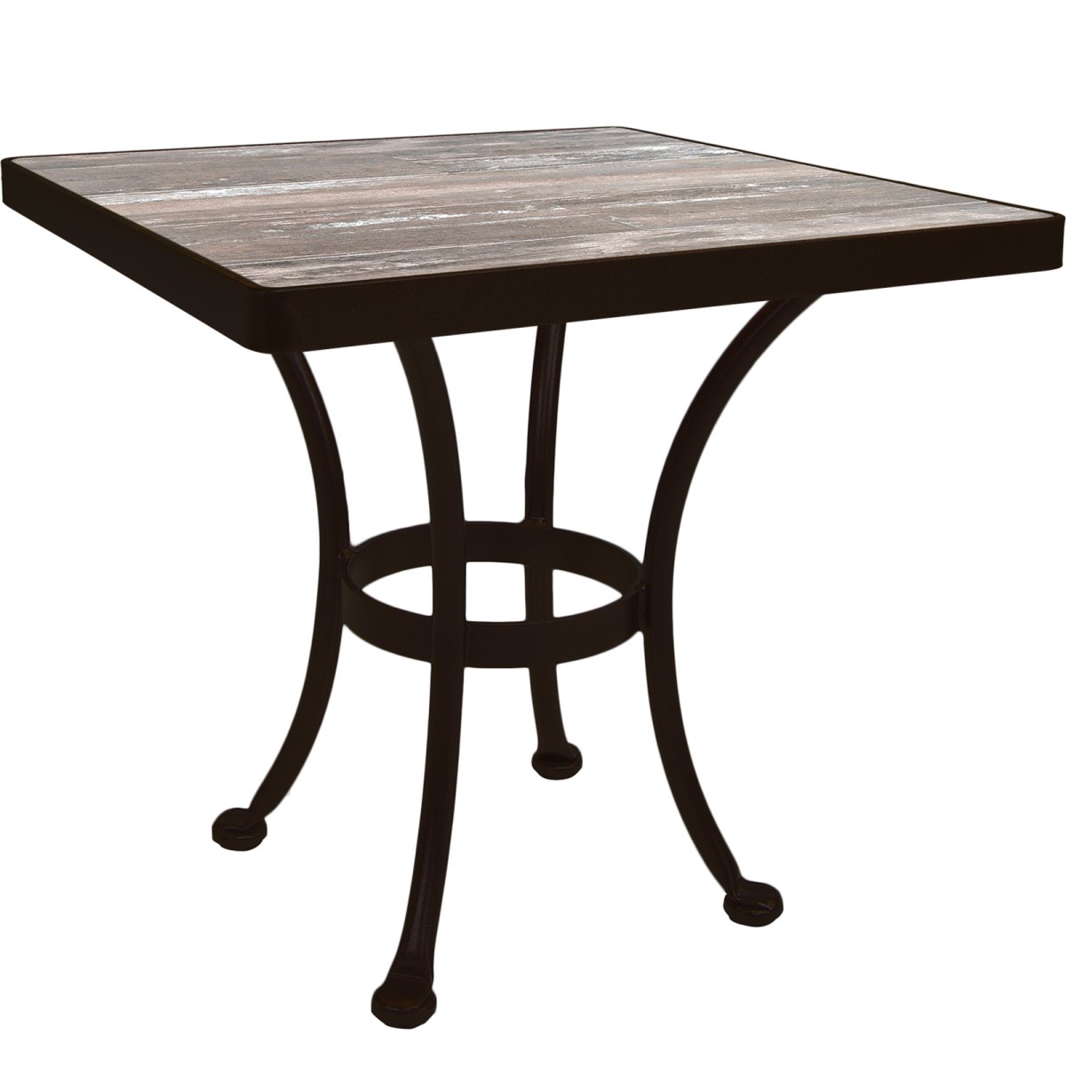 OW Lee 24" Square Side Tables with Standard Wrought Iron Base