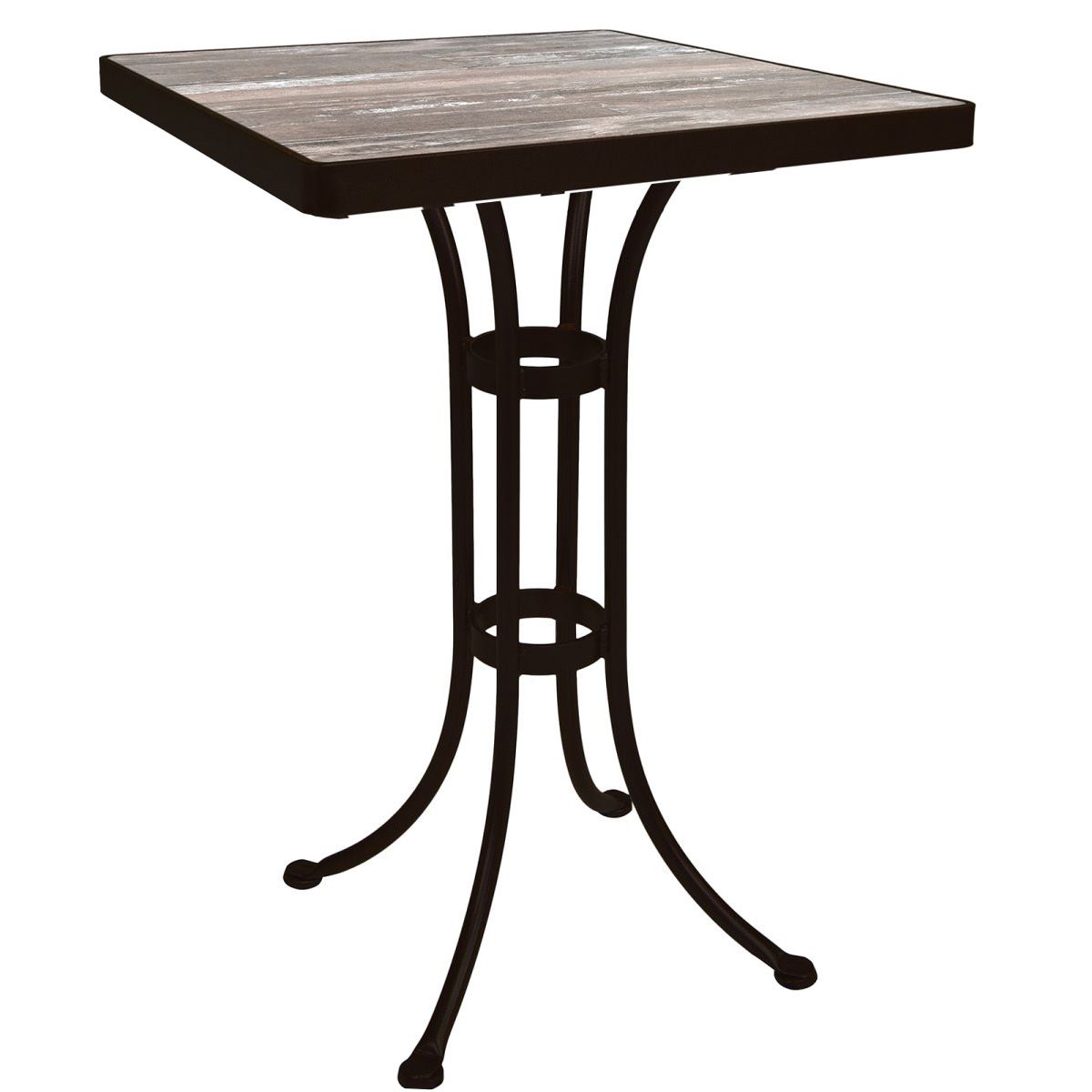 24" Square Bar Height Table with Standard Wrought Iron Base | OW Lee at ...