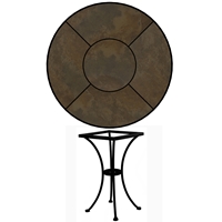 OW Lee 30 inch Round Porcelain Tile Top Dining Table - P-30-DT01-BASE