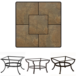 OW Lee 36 inch Square Porcelain Tile Top Coffee Table - P3636SQ-XX-OT03