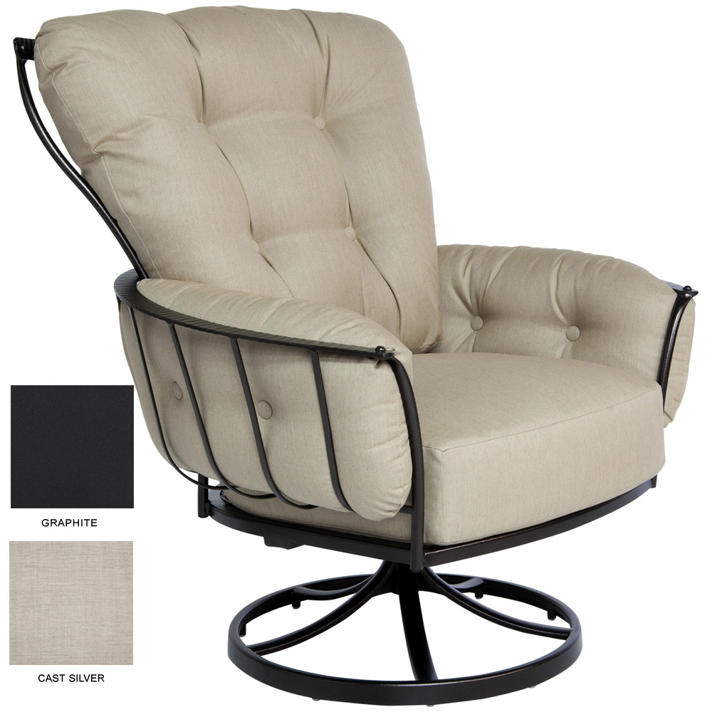 OW Lee Quick Ship Monterra Swivel Rocker - Graphite with Sunbrella Cast Silver