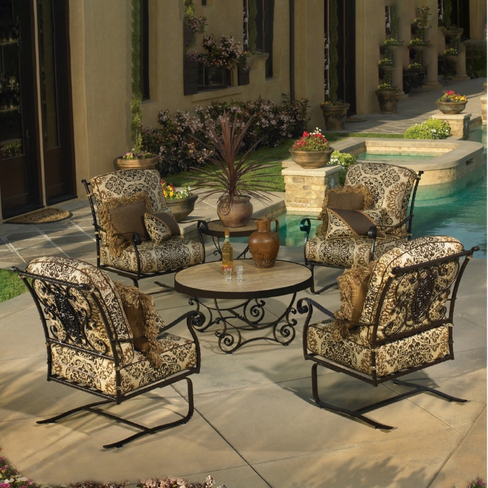San Cristobal Spring Base Lounge Chair Patio Set for 4