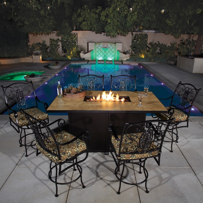 San Cristobal Counter Height Patio Fire Set for 6