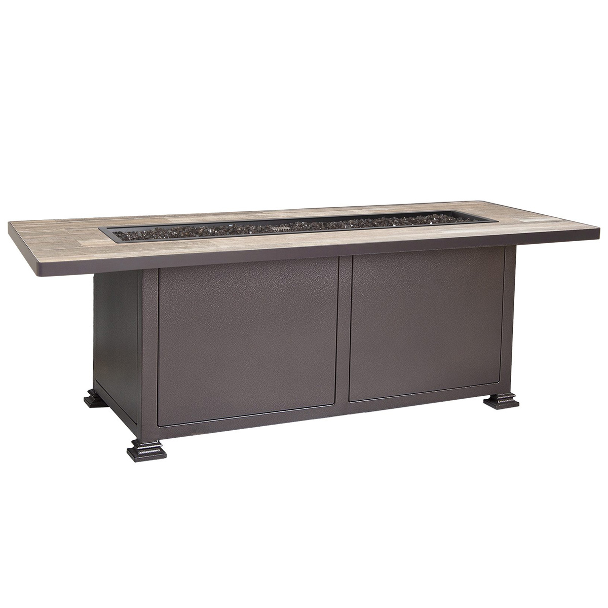 OW Lee Santorini 28" x 72" Rectangle Chat Steel Fire Pit - 5110-2872C
