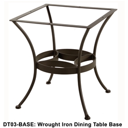 OW Lee Standard Wrought Iron Dining Table Base - DT03-BASE