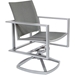 Aluminum dining chair with swivel rocking base