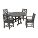 Polywood Chippendale Patio Dining Set with Arm Chairs - PWS122-1