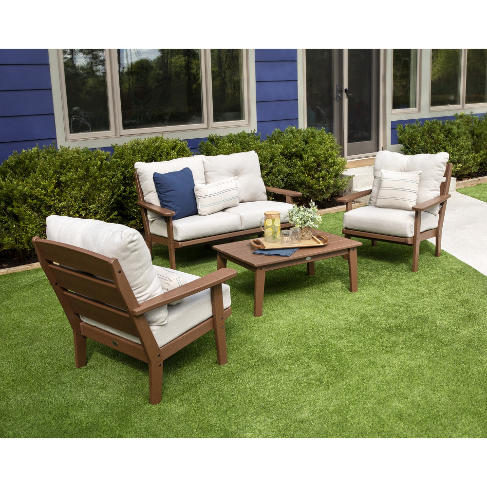 Lakeside HDPE loveseat with deep seating cushions