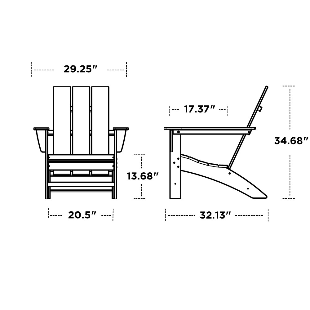 Modern Adirondack dimensions