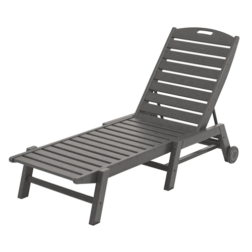 PolyWood Nautical Armless Chaise with Wheels - NAW2280