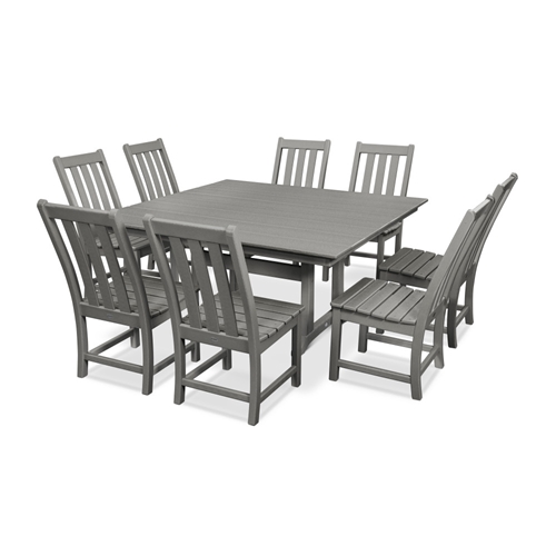 PolyWood Vineyard Dining Set for 8 with Farmhouse Square Table - PWS342-1