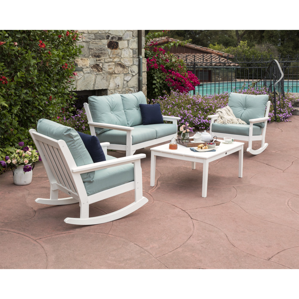 PolyWood Vineyard Loveseat and Lounge Rocking Chair Set - PWS404-2