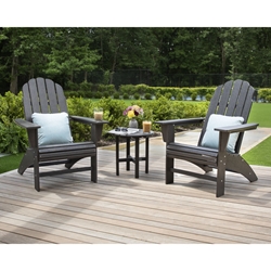 PolyWood Vineyard Set of 2 Large Adirondack Chairs with Side Table - PWS418-1