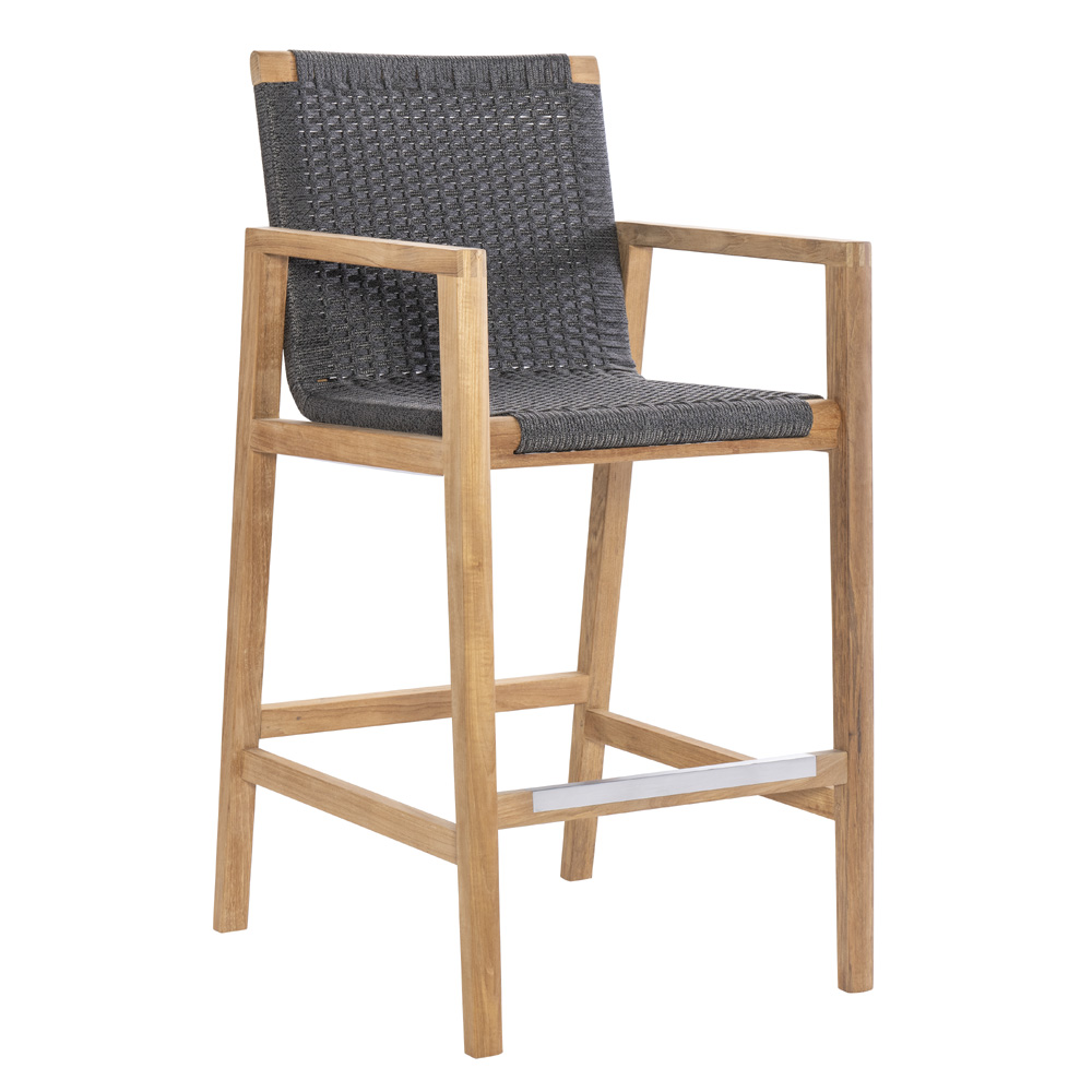 Royal Teak Admiral Counter Height with Charcoal Wicker - ADCCH-G