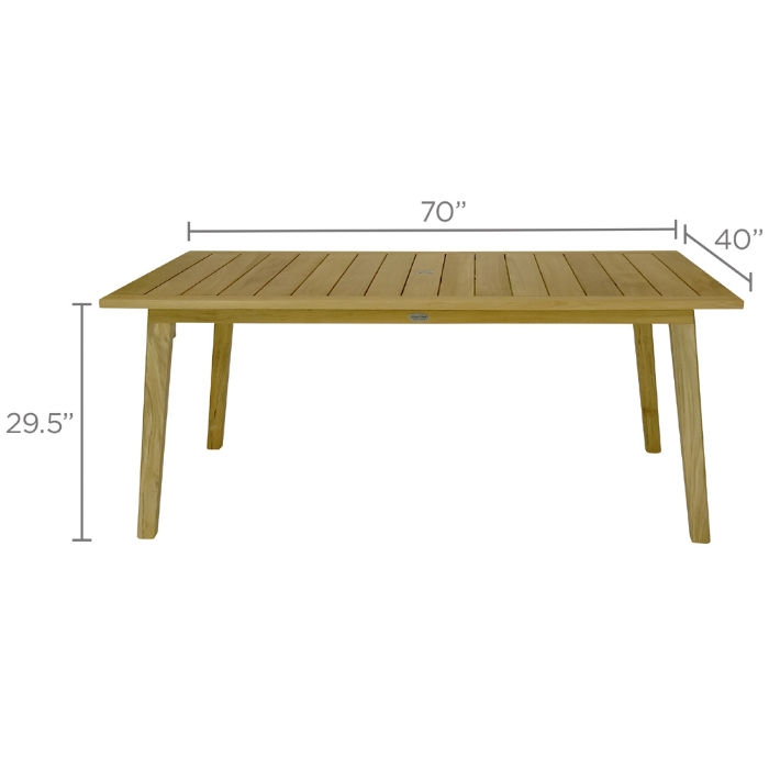 Royal Teak Admiral Rectangle Dining Table dimensions
