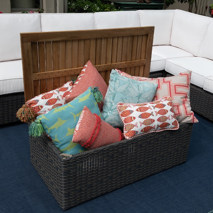 Royal Teak Boca Coffee Table with Storage open
