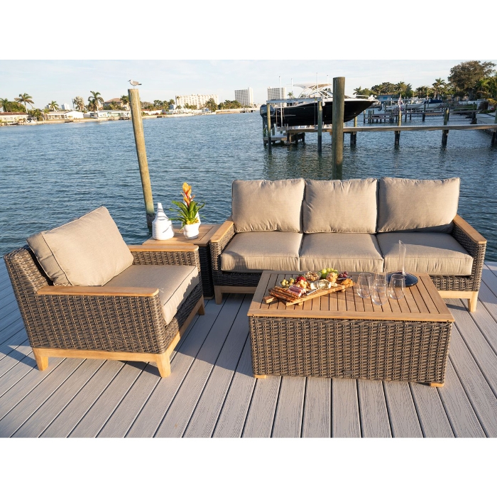Royal Teak Boca Sofa and Lounge Chair Wicker Outdoor Set - RT-BOCA-SET2