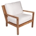 coastal lounge chair with white cushions
