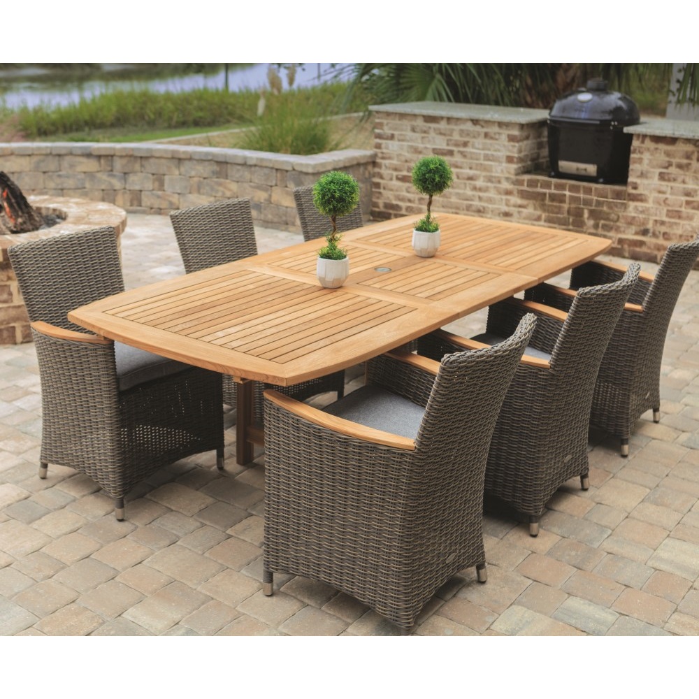 Royal Teak Helena Wicker Outdoor Dining Set for 6 - RT-HELENA-SET1