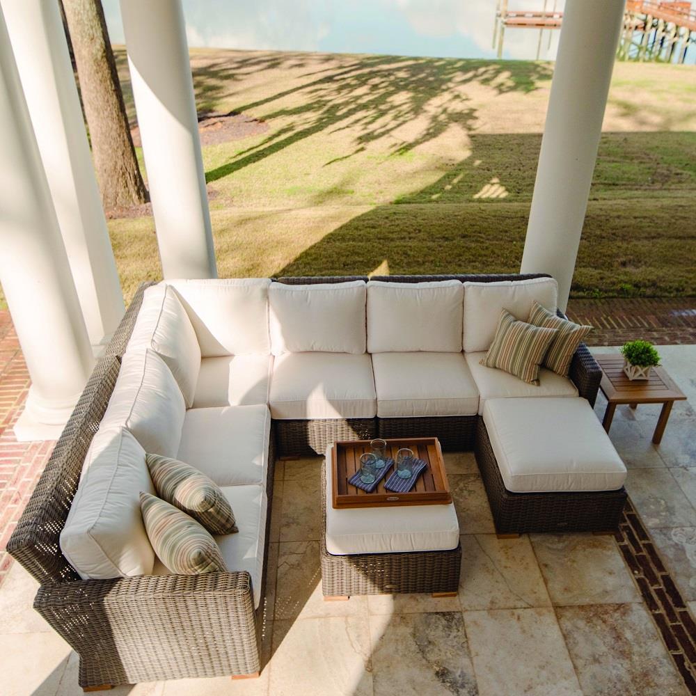 SANIBEL wicker sectional with deep seating cushions