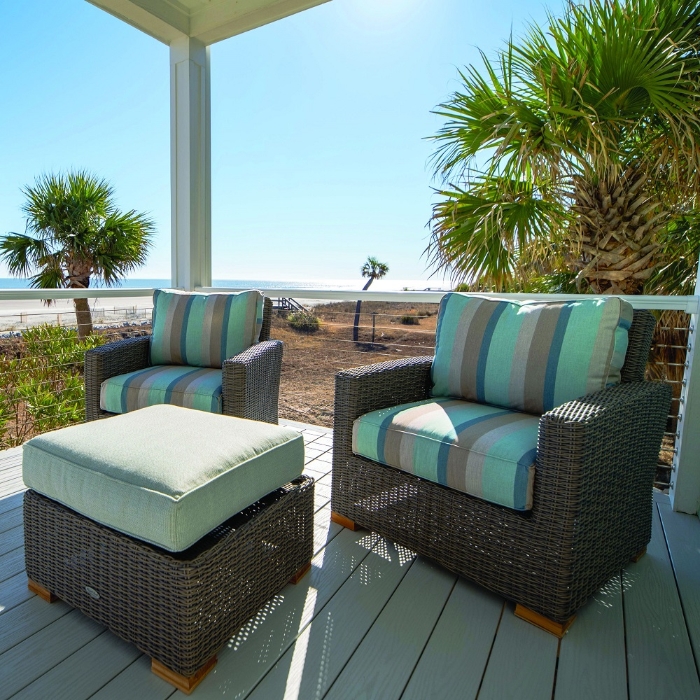 Sanibel wicker club chair with deep seating cushions