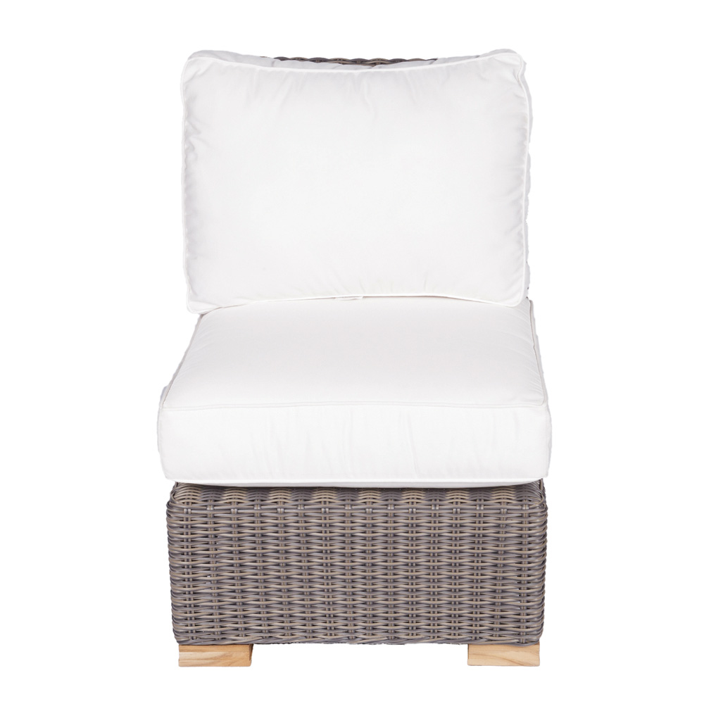 Sanibel Sectional Box & Welt Deep Seat Cushion Armless Lounge Chair With  Marine Grade Polymer Frame - Pool Furniture Supply