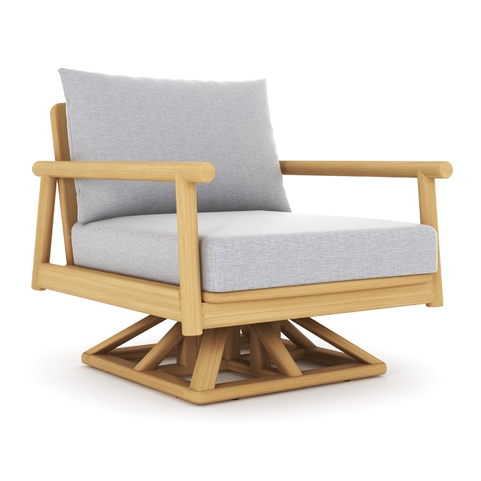 Royal Teak Seville Swivel Chair with Granite Cushions