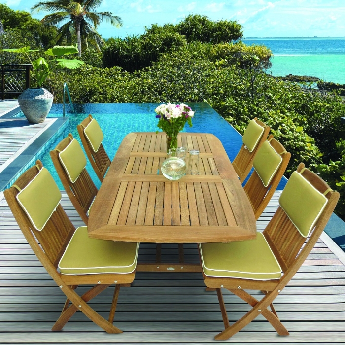 Sailor teak dining chair with seat cushions