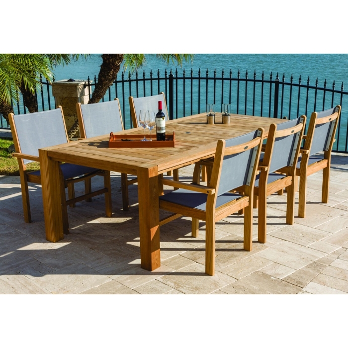 Royal teak dining table with teak frame