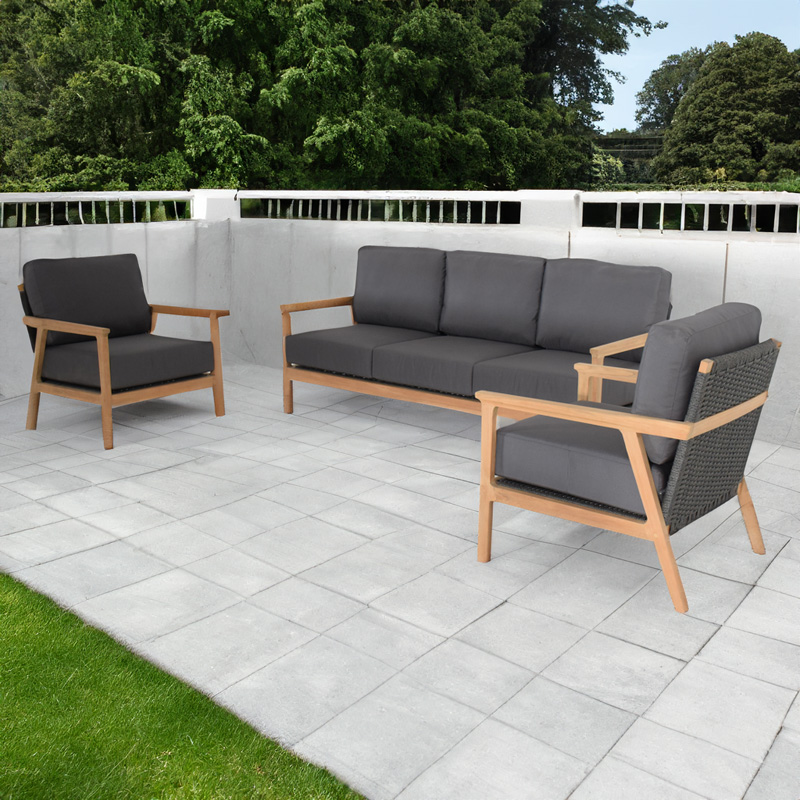 Venture Sofa and Lounge Chair  Teak Patio Set