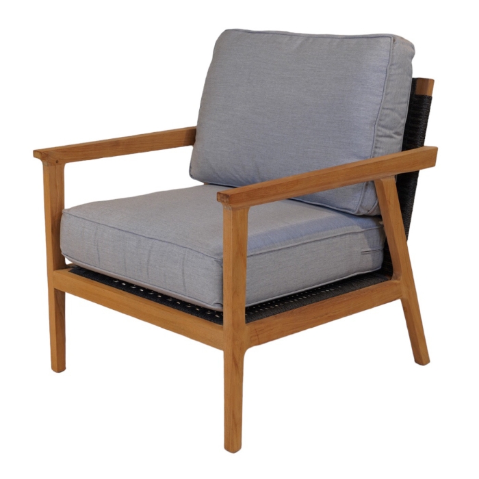 Royal Teak Ventura Club Chair with Teak and Rope - VENTCC