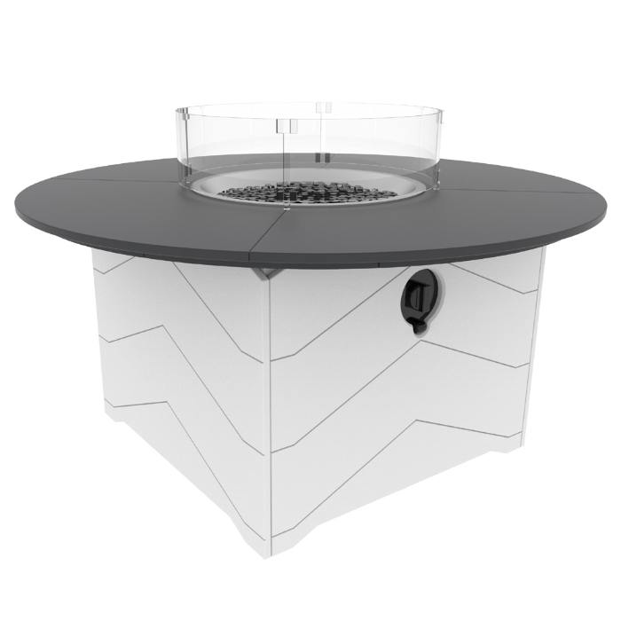Dex Club Chair and Fire Table Set - SC-DEX-SET1