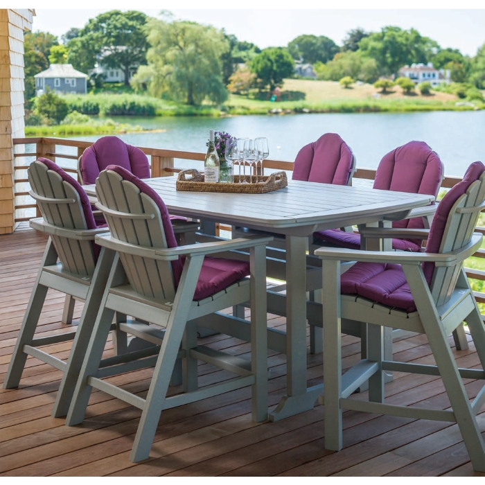 Classic Adirondack Balcony Set for 6 with Cushions