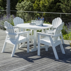 Seaside Casual Classic Adirondack Round Patio Dining Set - SC-CLASSIC-SET6