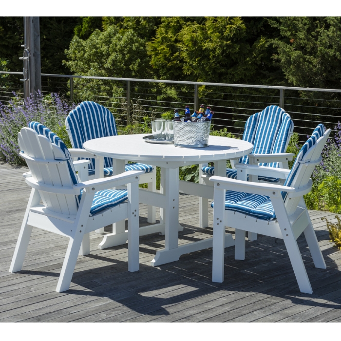 Classic Adirondack Round Patio Dining Set with Cushions