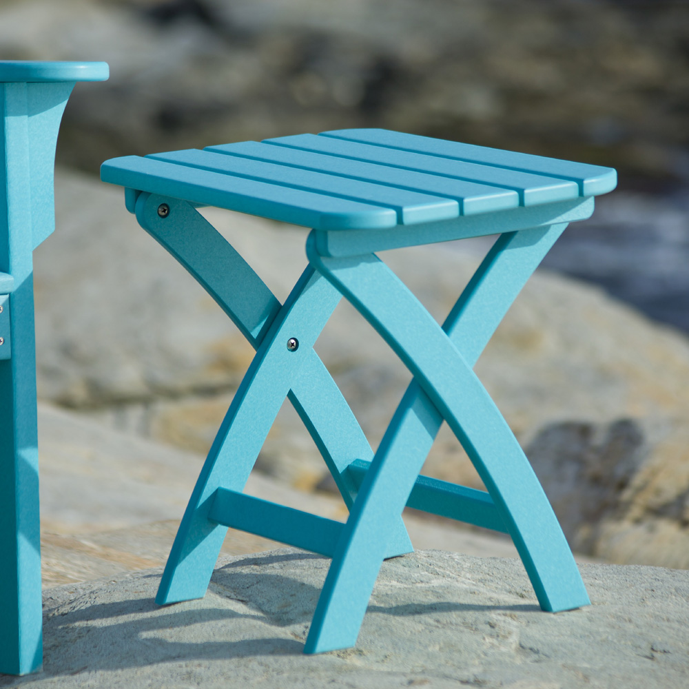 blue Coastline Harbor View Folding Side Table