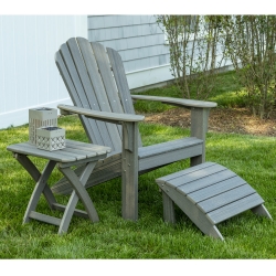 Seaside Casual Coastline Harbor View Adirondack Set with Table and Ottoman - SC-COASTLINE-SET10