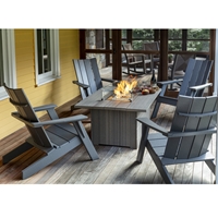 Seaside Casual Coastline Monterey Adirondack Chair Set with Aura Fire Table - SC-COASTLINE-SET16