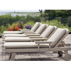 Seaside Casual Set of 4 Kingston Chaise Lounge with Arms and Cushions - SC-COMP-SET2