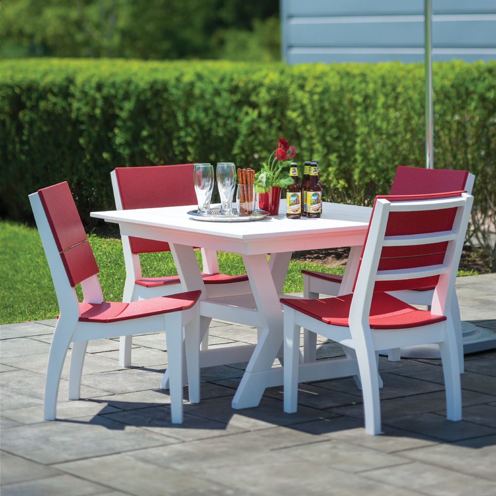 Seaside Casual SYM Square Patio Dining Set for 4 - SC-SYM-SET3