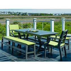Seaside Casual SYM Dining Chair and Bench Set - SC-SYM-SET5