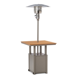 Telescope Casual Propane Patio Heater with 36" Square Rustic Polymer Table Top - T110R-7F50-7FX0